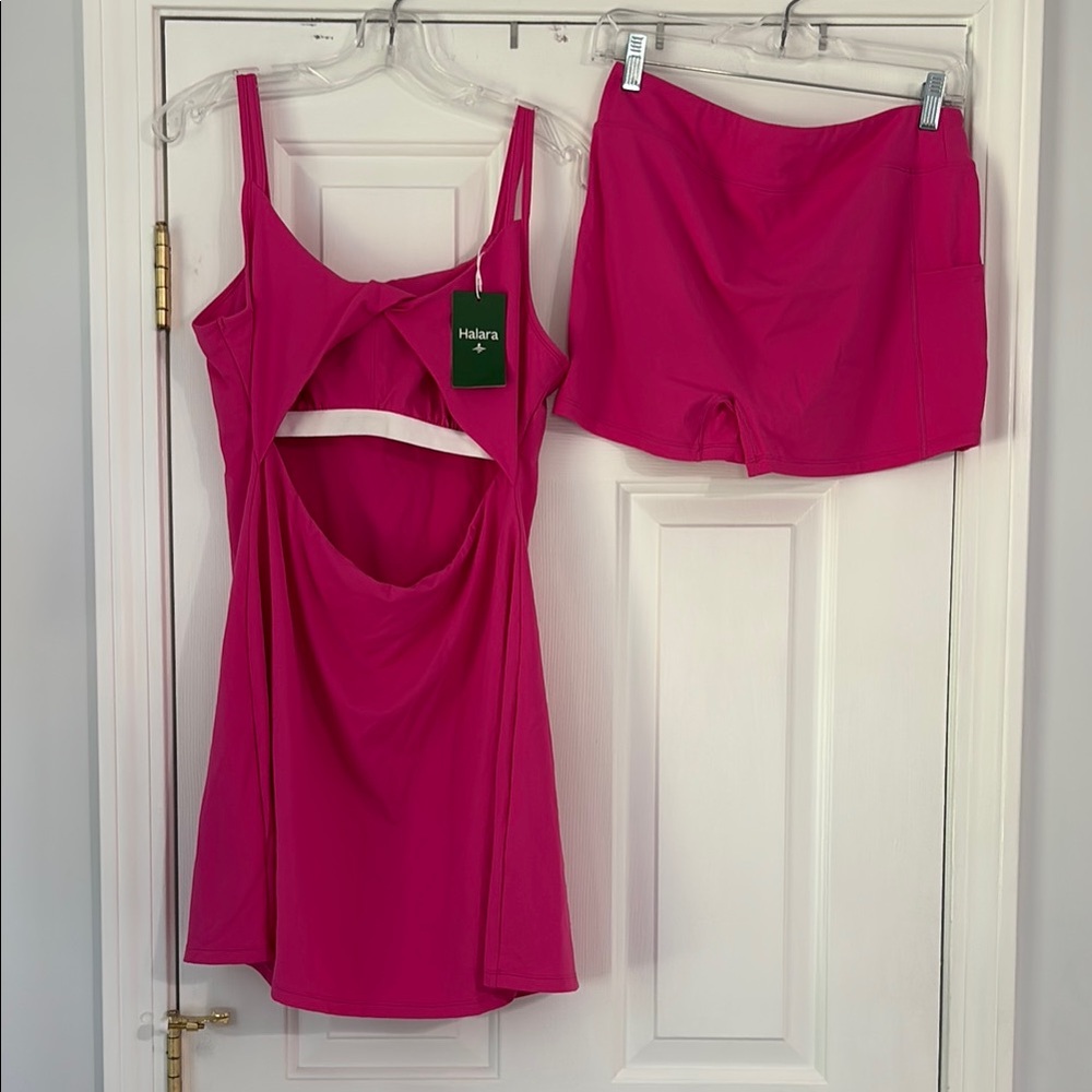 NWT SoftlyZero Plush Active Dress w/ Shorts Fuchsia Purple Size L | 2-Piece Pock - Picture 2 of 6
